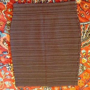 Black with tiny white shapes fitted skirt